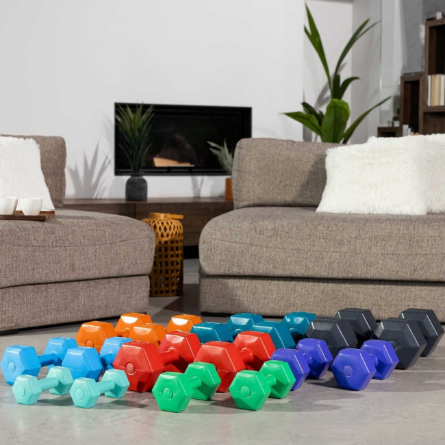 Гантелі для фітнесу композитні Hop-Sport HS-C080DS 2х8кг блакитний