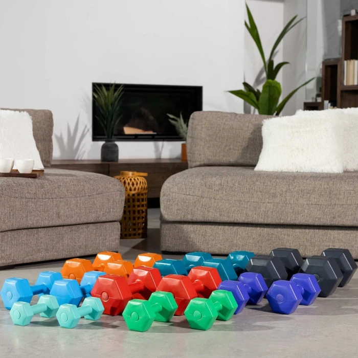 Гантели для фитнеса композитные Hop-Sport HS-C080DS 2х8кг голубой