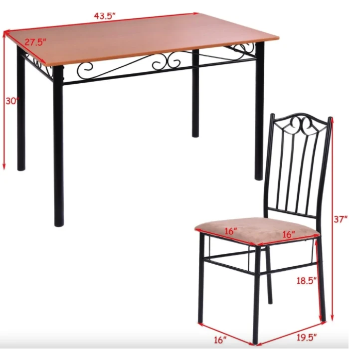 Комплект мебели Costway Sofi стол и 4 мягких бежевого стула.