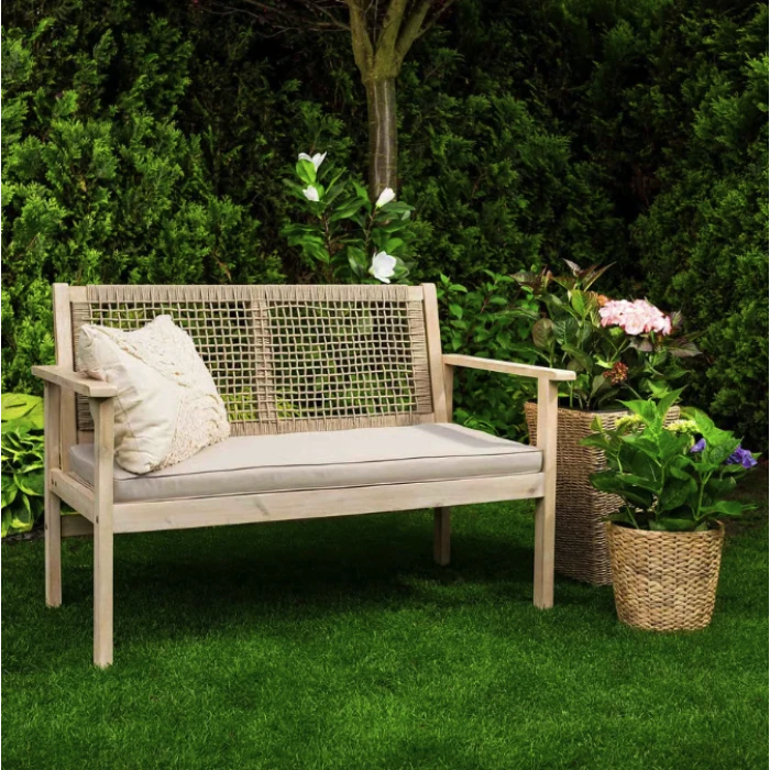 Садовая скамейка Di Volio Teracina со спинкой бежевый