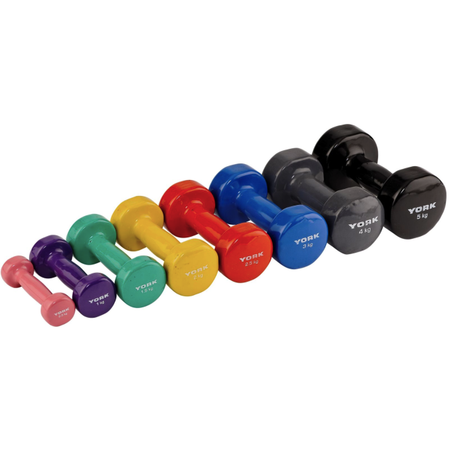 Гантелі для фітнесу вінілові круглі York Fitness 2х3кг синій