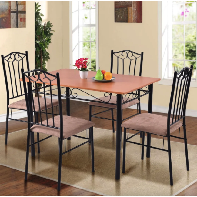 Комплект мебели Costway Sofi стол и 4 мягких бежевого стула.