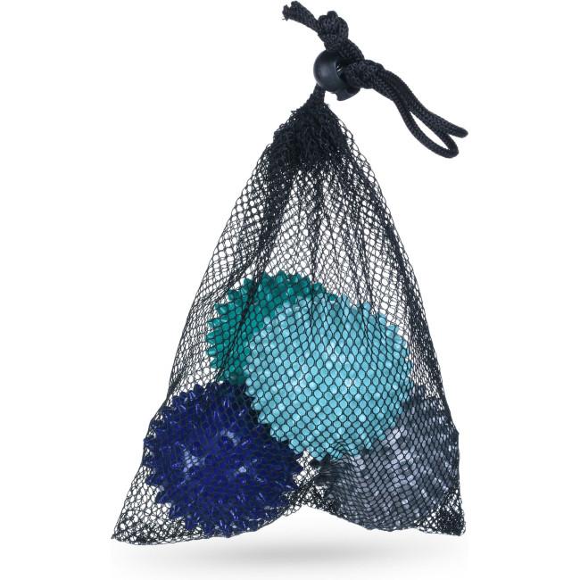 Набор массажных мячей Gymtek 65 мм 4 шт серо-зелено-синий