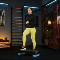 Степ платформа Trex Sport TX-030AS 3 уровня черно-голубая