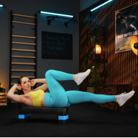 Степ платформа Trex Sport TX-030AS 3 уровня черно-голубая