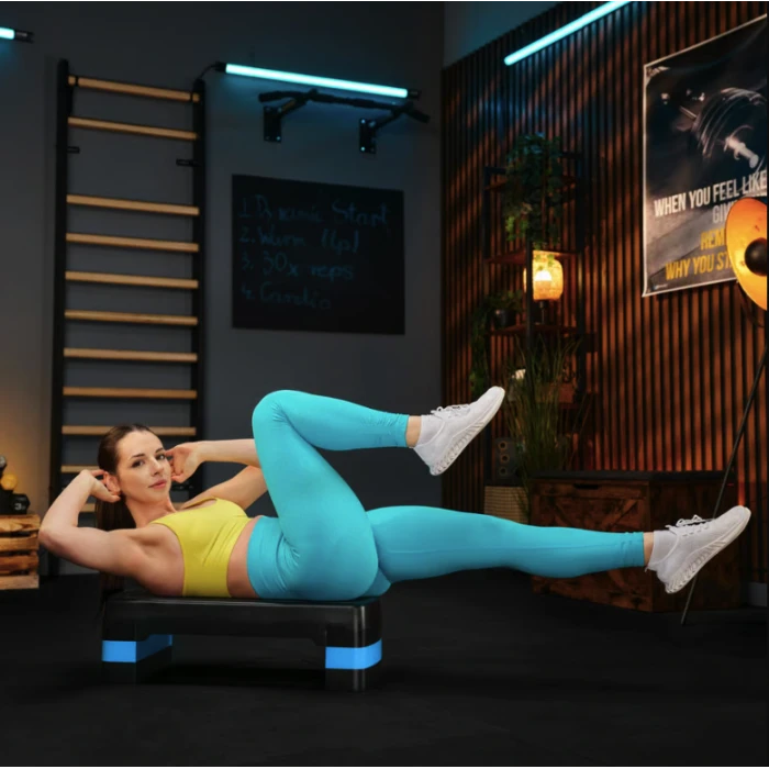 Степ платформа Trex Sport TX-030AS 3 рівнева чорно-блакитна