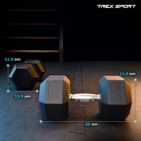 Гантеля шестигранная прорезиненная TX-100RD Trex Sport 10кг
