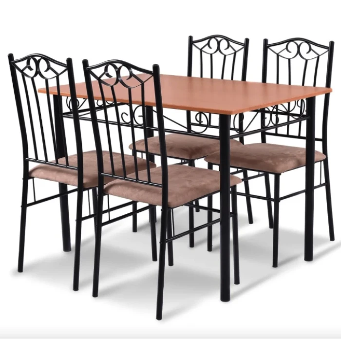 Комплект мебели Costway Sofi стол и 4 мягких бежевого стула.