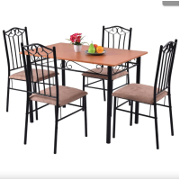 Комплект мебели Costway Sofi стол и 4 мягких бежевого стула.