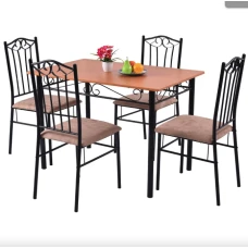 Комплект меблів Costway Sofi стіл і 4 м'яких стільці бежевий