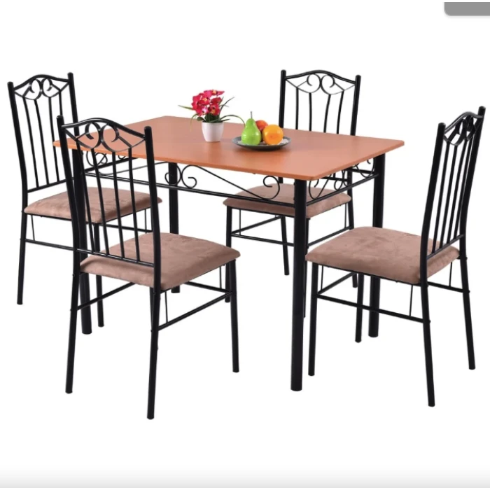 Комплект мебели Costway Sofi стол и 4 мягких бежевого стула.