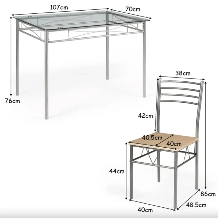 Комплект меблів Costway Corners обідній стіл з стільцями