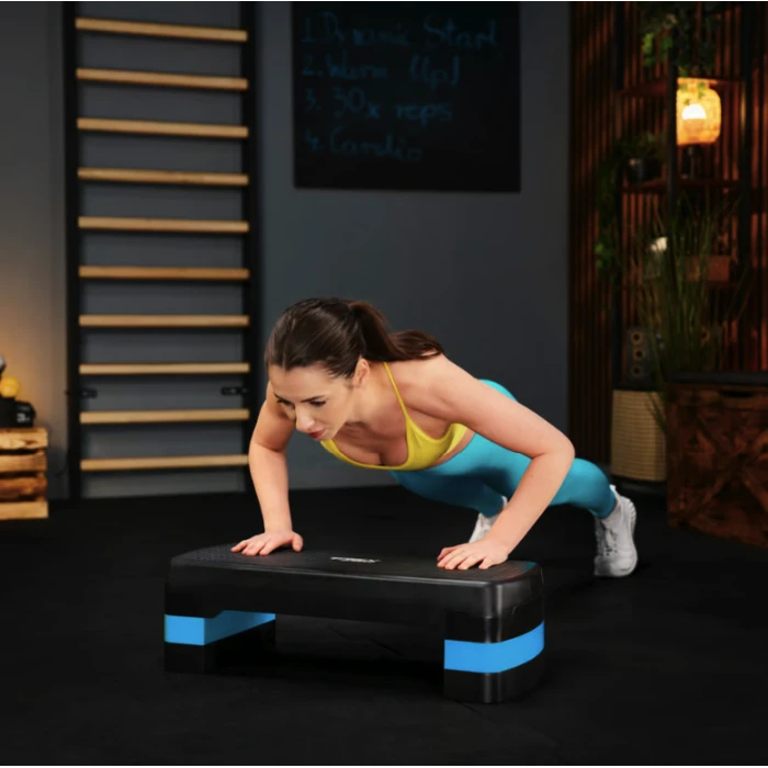 Степ платформа Trex Sport TX-030AS 3 рівнева чорно-блакитна