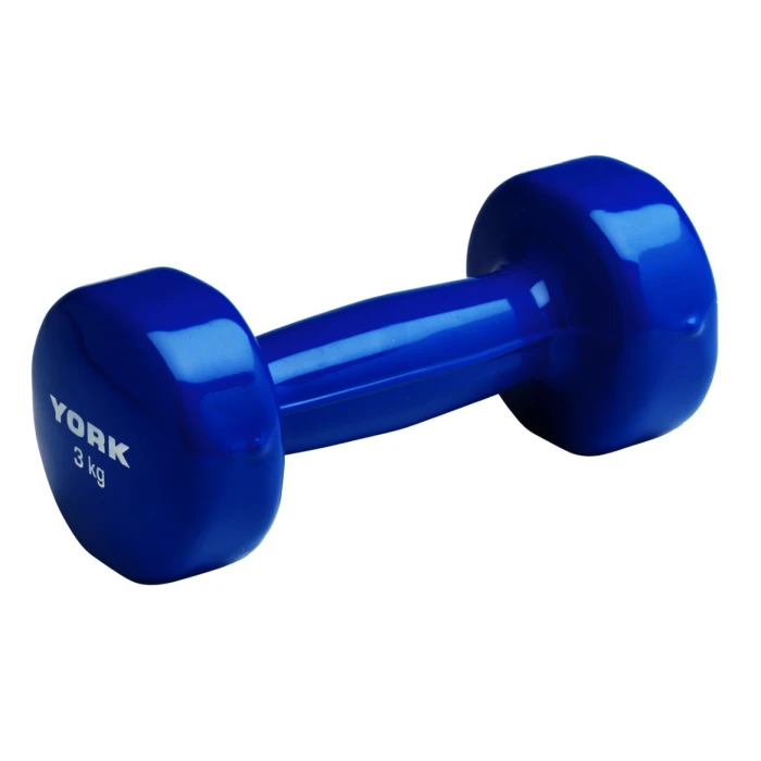 Гантелі для фітнесу вінілові круглі York Fitness 2х3кг синій