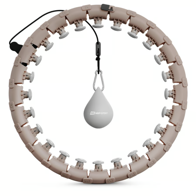 Хулахуп Hop-Sport HS-106HH масажний з обважнювачем бежевий