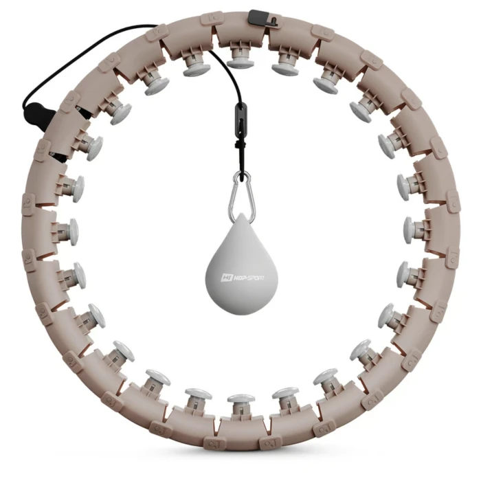 Хулахуп Hop-Sport HS-106HH масажний з обважнювачем бежевий