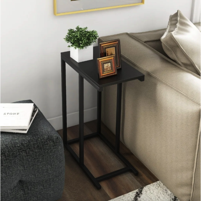 Журнальный столик Costway Vittsjo приставной в стиле Loft черный