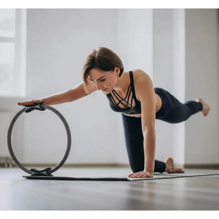 Кільце для пілатесу Gymtek армоване скловолокно 38см сірий