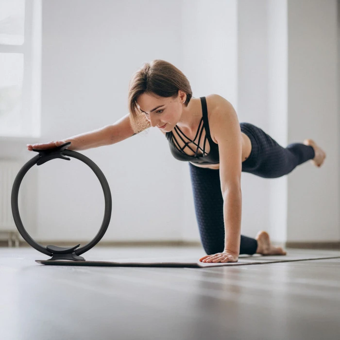 Кільце для пілатесу Gymtek армоване скловолокно 38см чорний