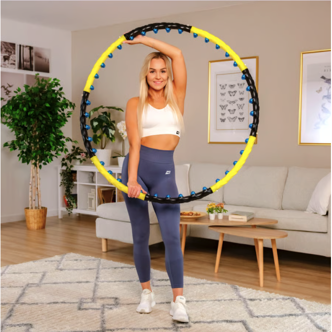 Хулахуп Hop-Sport HS-080HH с массажером 110см черно-желтый