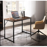 Письменный стол Costway Homart со стальным каркасом коричневый