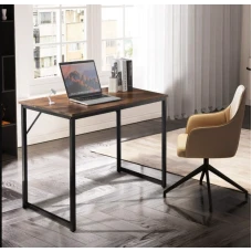 Письменный стол Costway Homart со стальным каркасом коричневый