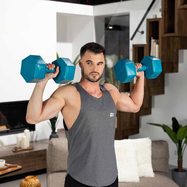 Гантелі для фітнесу композитні Hop-Sport HS-C080DS 2х8кг блакитний