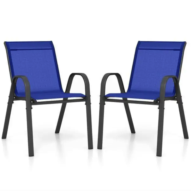 Комплект садовых стульев Costway Patio с подлокотниками синий