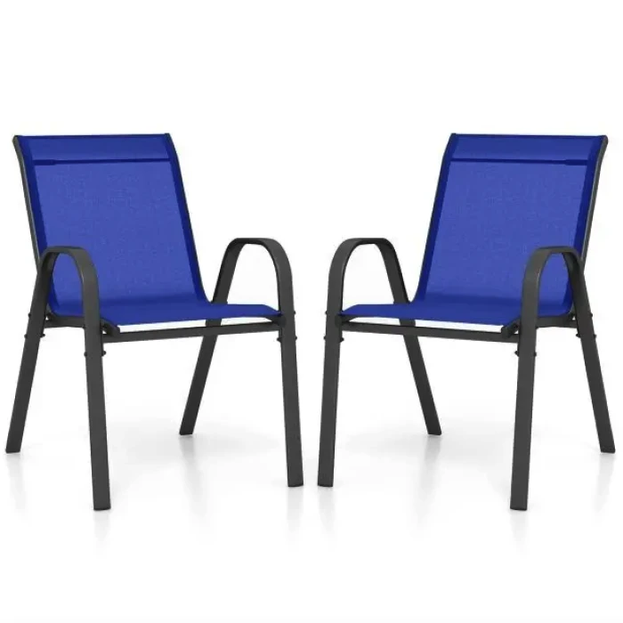 Комплект садовых стульев Costway Patio с подлокотниками синий
