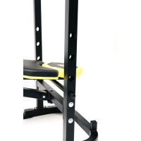 Тренировочная скамейка Besport WB-003 горизонтальная для жима со стойкой под штангу.