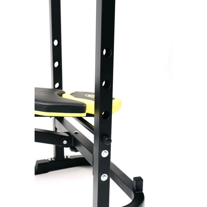 Тренировочная скамейка Besport WB-003 горизонтальная для жима со стойкой под штангу.