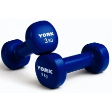 Гантелі для фітнесу вінілові круглі York Fitness 2х3кг синій