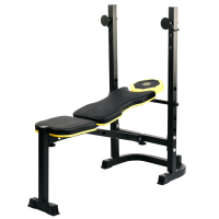 Тренировочная скамейка Besport WB-003 горизонтальная для жима со стойкой под штангу.