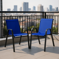 Комплект садовых стульев Costway Patio с подлокотниками синий