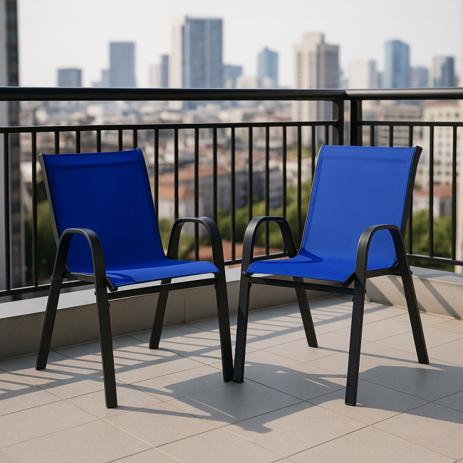 Комплект садовых стульев Costway Patio с подлокотниками синий