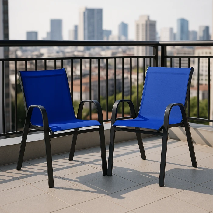 Комплект садовых стульев Costway Patio с подлокотниками синий