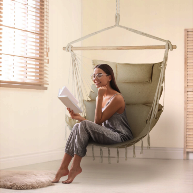Бразильське крісло - гамак Outtec Boho Sois XXL бежевий