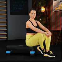 Степ платформа Trex Sport TX-030AS 3 уровня черно-голубая