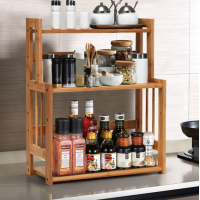 Полка-органайзер Costway Bamboo кухонная стойка бамбук 3 полки
