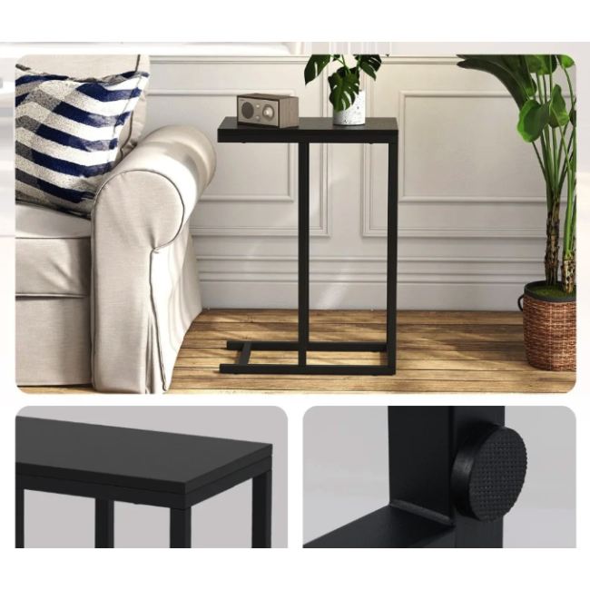 Журнальный столик Costway Vittsjo приставной в стиле Loft черный