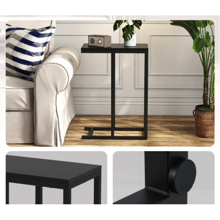 Журнальный столик Costway Vittsjo приставной в стиле Loft черный
