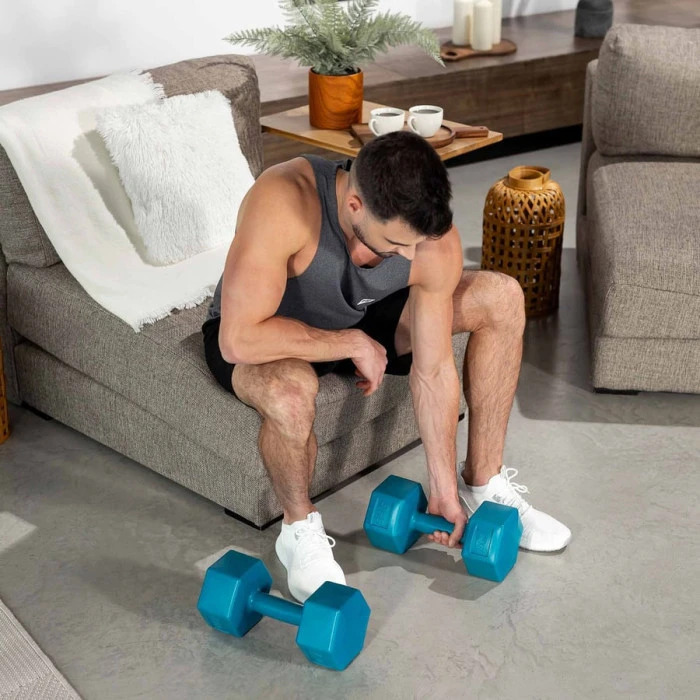 Гантели для фитнеса композитные Hop-Sport HS-C080DS 2х8кг голубой