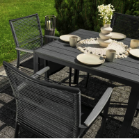 Садове крісло Di Volio Asti сірий/чорний