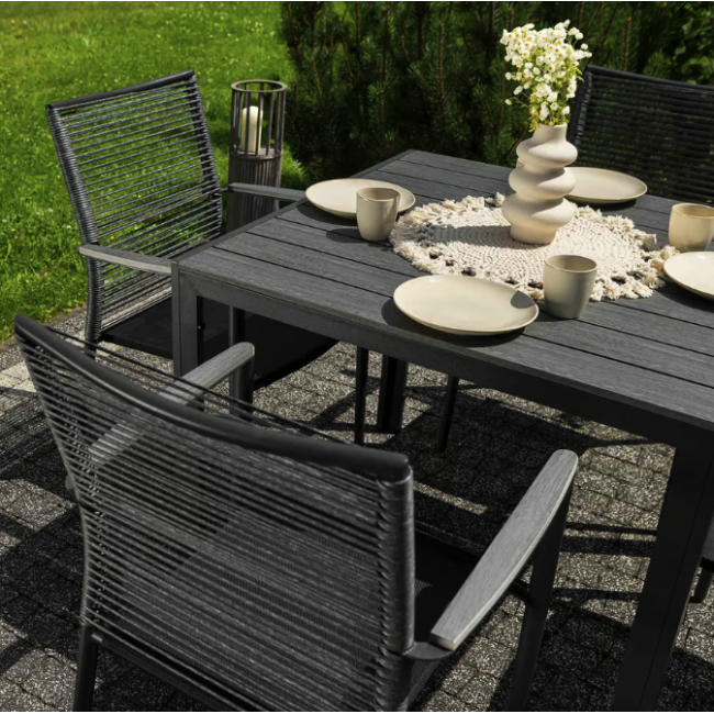 Садове крісло Di Volio Asti сірий/чорний