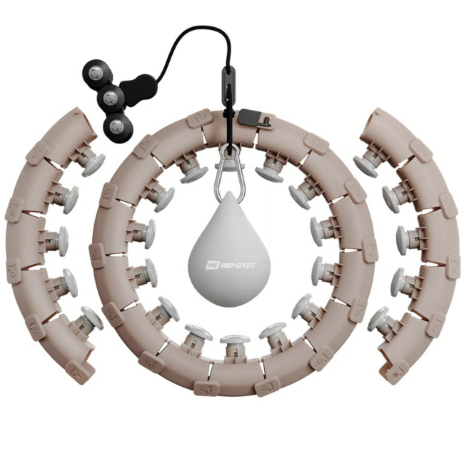 Хулахуп Hop-Sport HS-106HH масажний з обважнювачем бежевий
