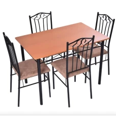 Комплект меблів Costway Sofi стіл і 4 м'яких стільці бежевий