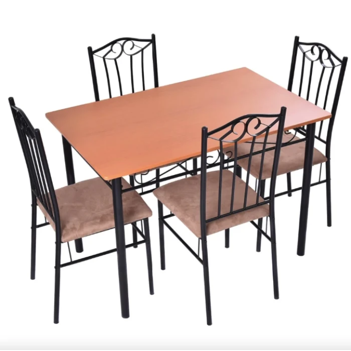 Комплект мебели Costway Sofi стол и 4 мягких бежевого стула.