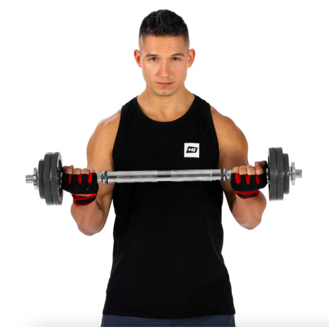 Гантели металлические Hop-Sport 2х10кг с удлиненным грифом