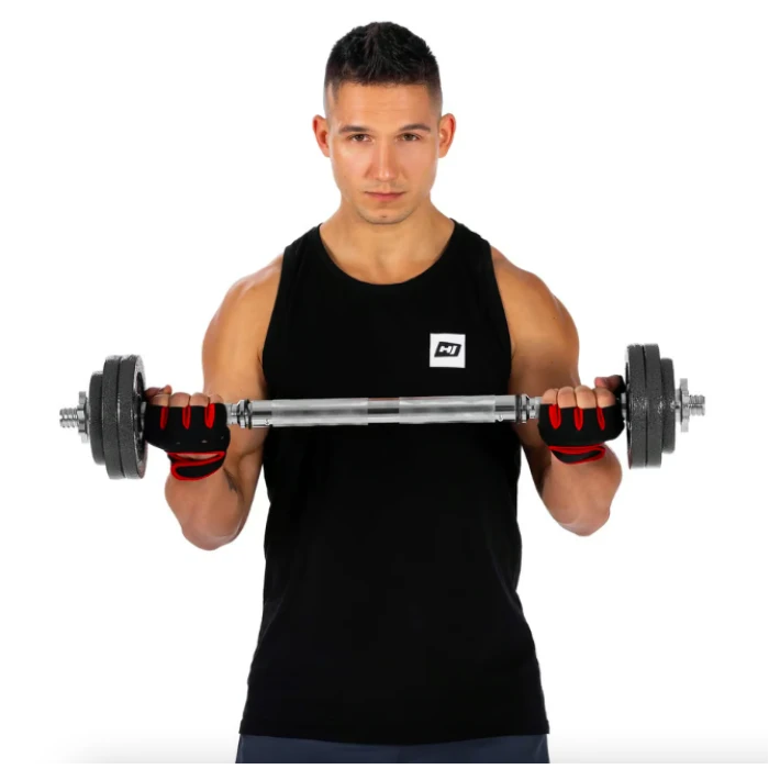 Гантелі металічні Hop-Sport 2х10кг з подовженим грифом