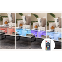 Журнальный стол Costway Moderne с мраморной подсветкой.